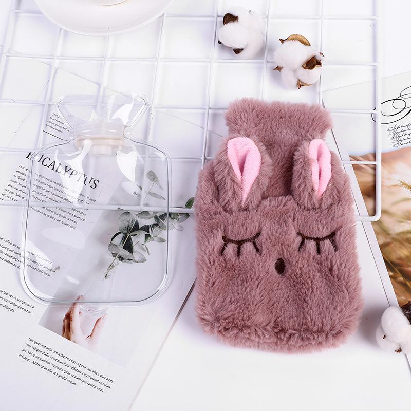 Cartoon Winter Hot Water Bag with Plush Cover Water Filling Hot Water Bottle PVC Reusable Hot Water Bottle Body Hand Warmer
