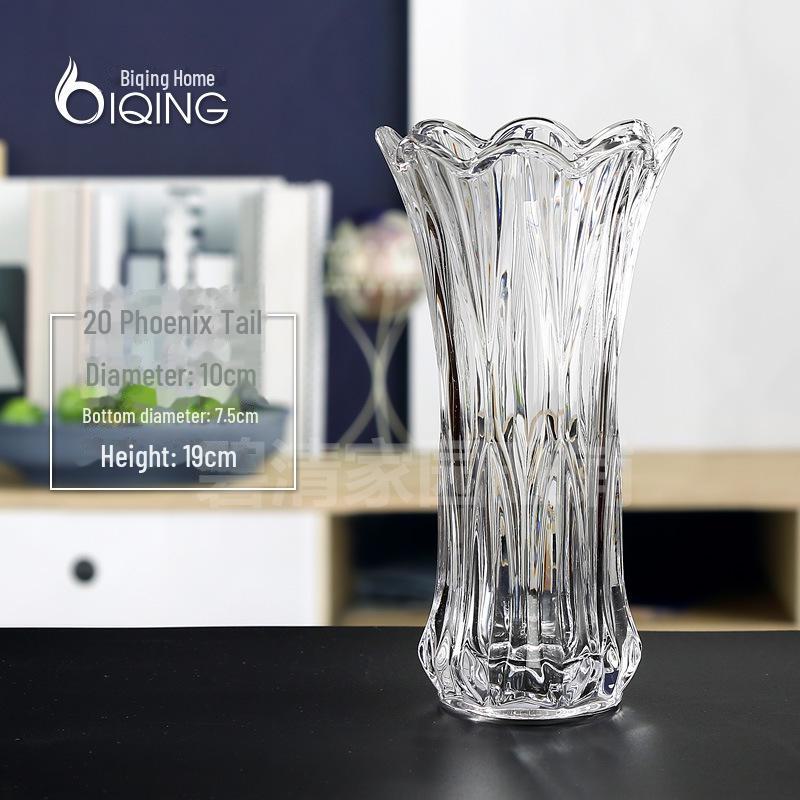 Extra Large Transparent Glass Vase, 50cm Height, Wide Diameter for Flower Arrangements, Living Room Decor, Hydroponic Lucky Bamboo