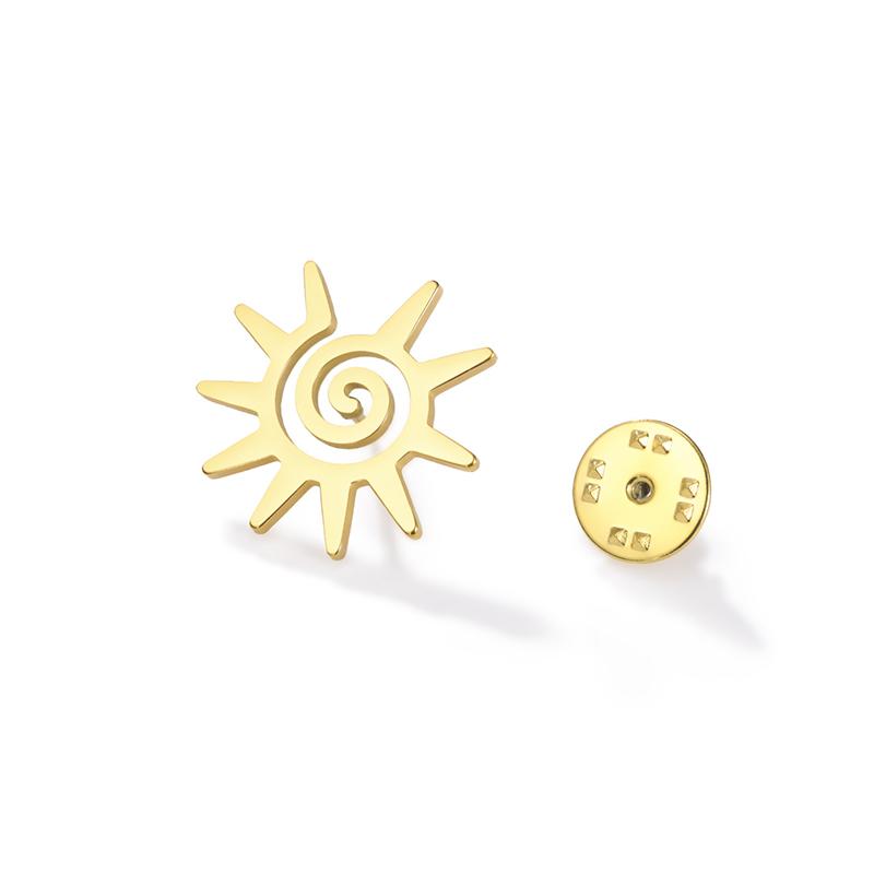 Sun Lapel Pins Women'S Brooch Stainless Steel Suit Badges On Backpack Trendy Jewelry Accessories 2026
