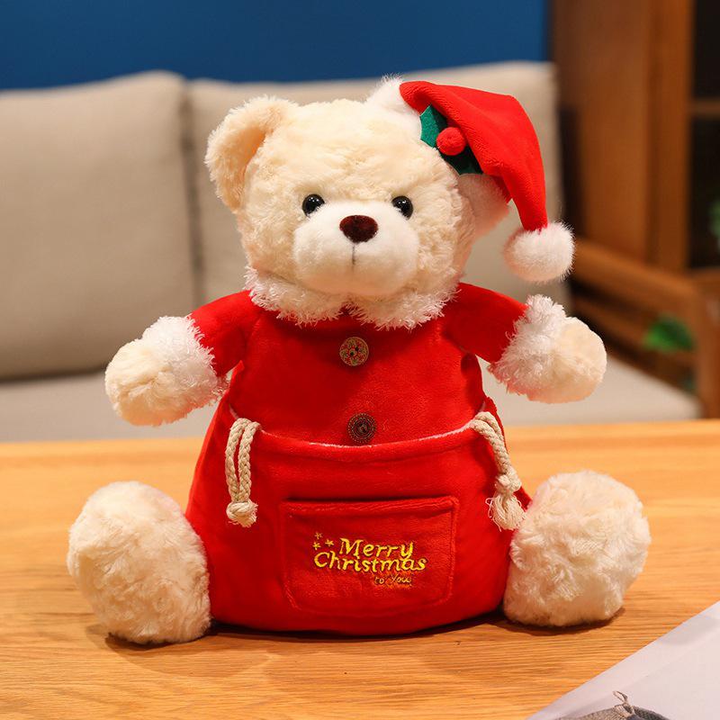 Cross-border Christmas Teddy Bear Plush Storage Bag & Soothing Ornament