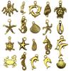 Mix 100-Piece Starfish, Turtle, Seahorse, Dolphin Pendant Set for DIY Jewelry - Bracelets, Necklaces, Earrings