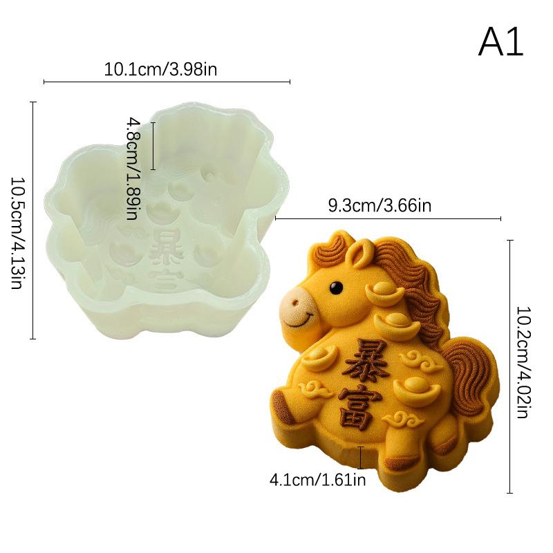 Cartoon Silicone Horse Mold For Pudding, Jelly, Mousse, Chocolate, Ice Cubes, Diy Craft Baking Tool Dessert Mold Horse Year Gift