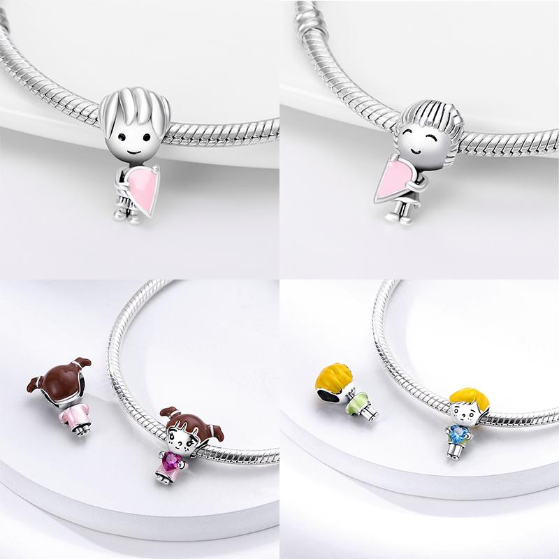 Copper Cute Boy With Girl Sports Cooking Love Couple Charm Bead Charms Bead Charms Compatible With Pandora Authentic Bracelets Do It Yourself Fine Jew