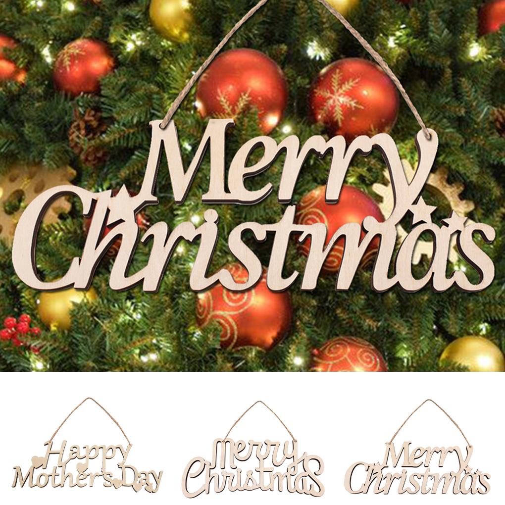 Christmas Ornament Wooden Hollow Festival Hanging Slice DIY Decoration Craft Pendant Plaque