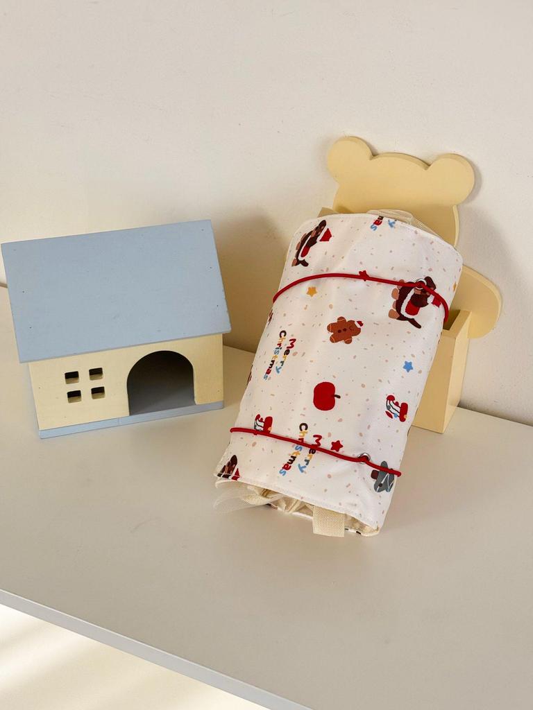 Adorable Bear Cosmetic Travel Bag: Compact, Large-Capacity, and Foldable for Students