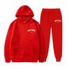Men Women Streetwear Fleece Hoodie Set Fashion Pullover Long Two-Piece