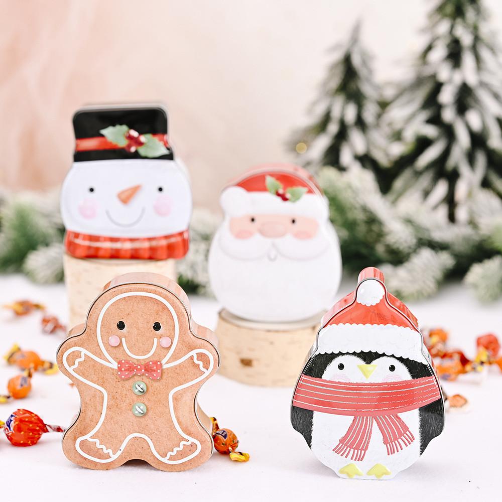 Santa Decorations Christmas Claus Snowman Candy Box Penguin Cookies Gift Tank