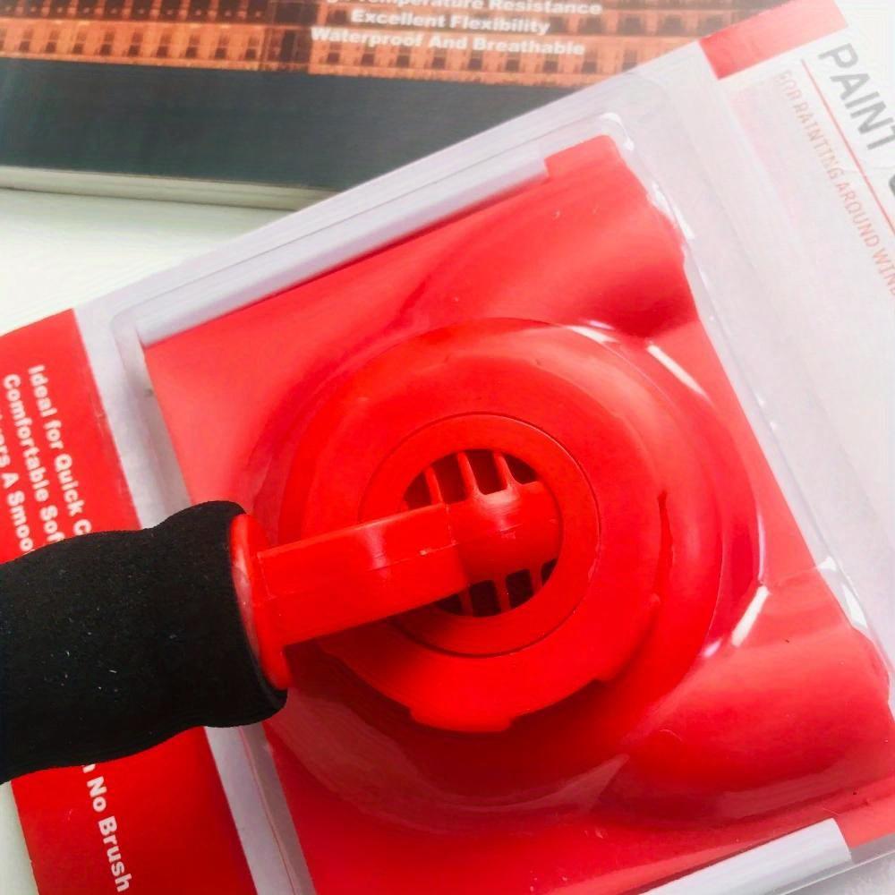 Multifunctional Latex Paint Edger Brush, Red Plastic Fiber Bristles for Precise Color Separation & Trimming, Corner Painting Aid, Guided Painting Tool