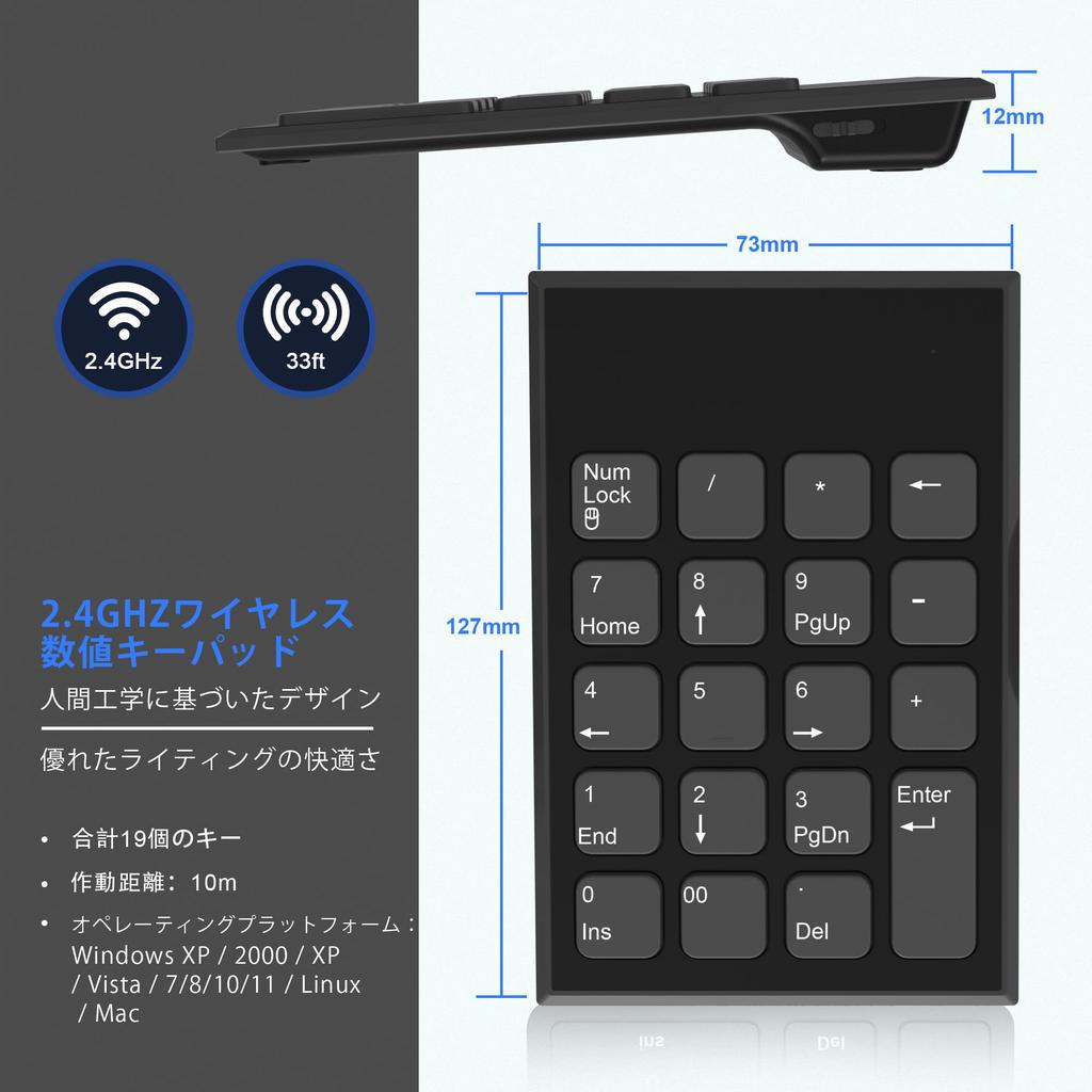 Wireless Numeric Keypad and Mouse Numeric Keypad DPI Mouse Compact and Portable USB Connection Connect Both the Numeric Keypad and Mouse Using a