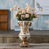 Vaso in Ceramica Ghiacciata Stile Retro Americano Decorazione Tavolo Soggiorno Regalo Inaugurazione Allestimento Floreale Vaso per Fiori Secchi Base Metallica