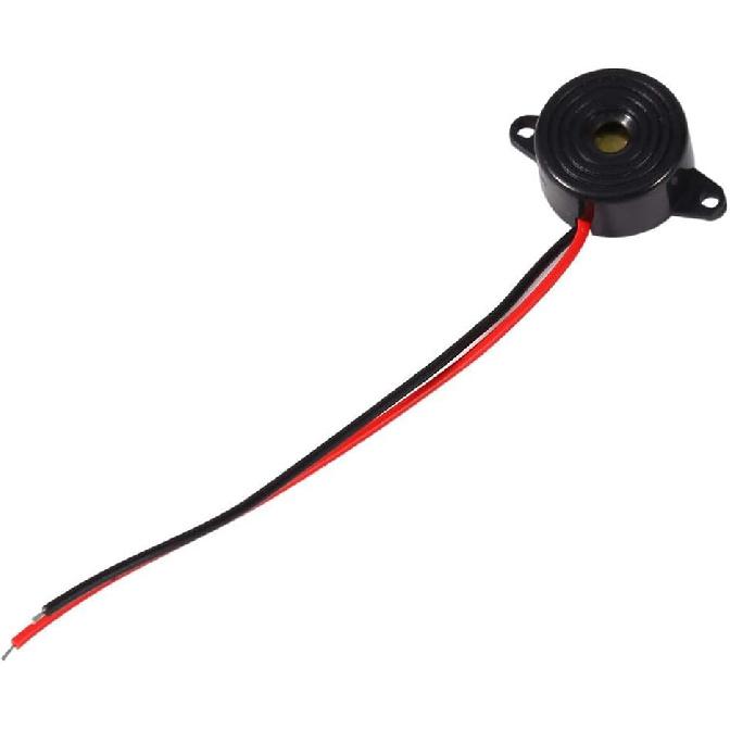 Mugast 3-24V Piezoelectric Electronic Buzzer Alarm, Black, 1 Pack, Wired, Car Compatible