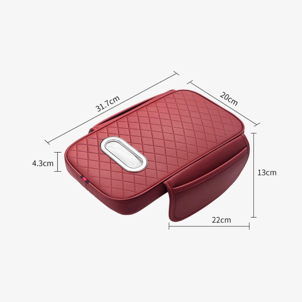 Dust-proof Car Armrest Cover Height Pad With Tissue Storage Armrest Box Storage Bag  Elbow Support