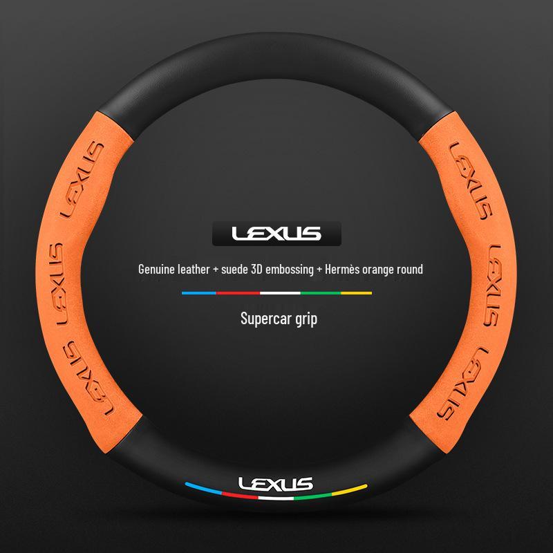 Lexus Steering Wheel Cover: Genuine Leather & Suede for UX, NX, RX, LX, CT