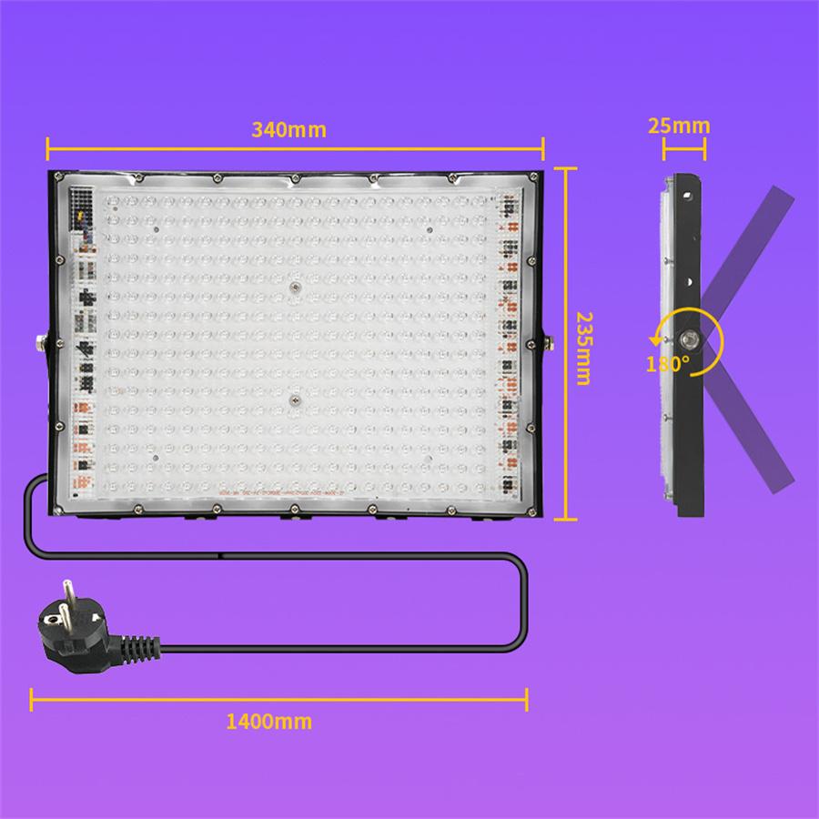 1/2 Pack 400W UV LED Black Lights 395nm To 410nm Outdoor Flood Blacklight Light IP66 Waterproof for Glow Dance Party Stage Decor