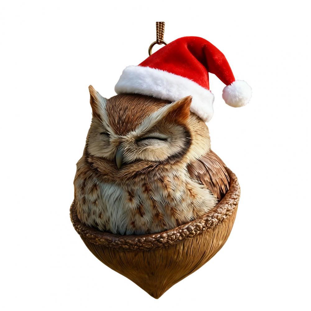 2D Acrylic Forest Animal Acorn Ornament Woodland Creature Christmas Ornaments Animals Hanging Decor For Home Party Decoration