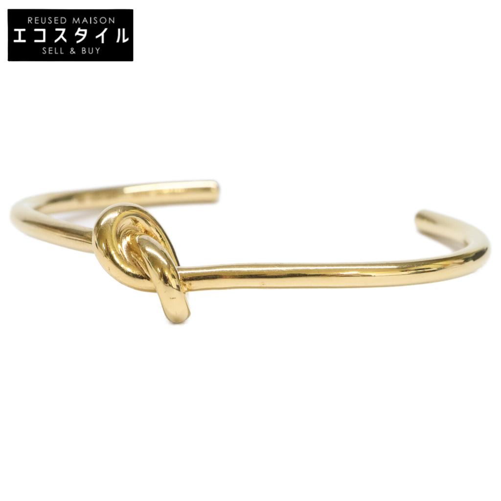 CELINE 46P466BRA.35OR Knot Extra Thin Bracelet / Gold Finish Brass Bangle C2 goldUsed