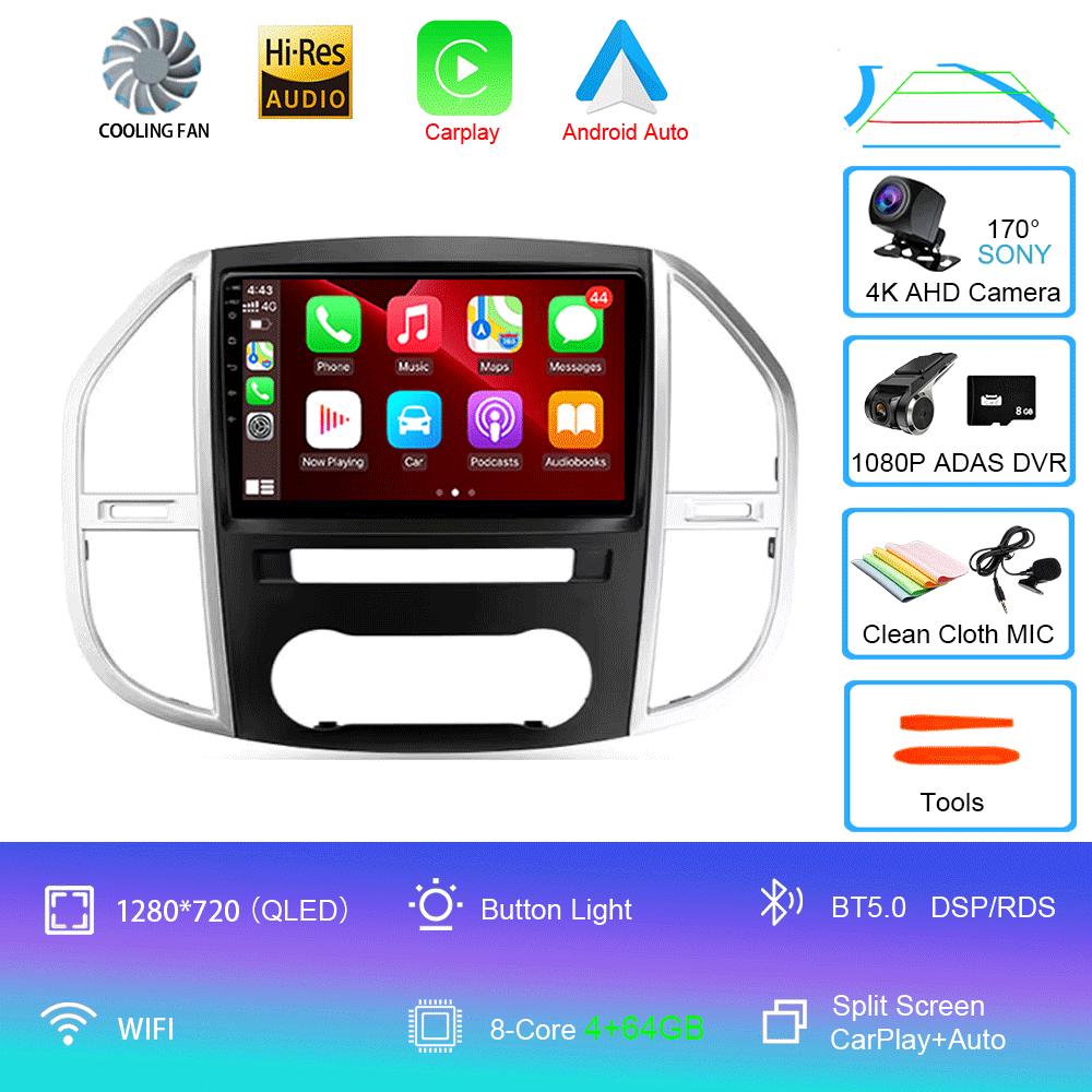Car Radio Android 14 For Mercedes Benz Vito 3 W447 2014-2020 2K QLED Android Multimedia Video Player 4G Stereo CarPlay Head Unit