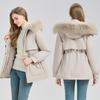 Autumn And Winter Mid To Long Length Fashionable Warm And Thick Velvet Solid Color Style Parkas