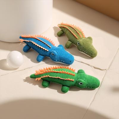 Dog Chew Toy Cartoon Crocodile Plush Squeaky Toy - Durable Teeth Cleaning Toy for Puppies & Adult Dogs,