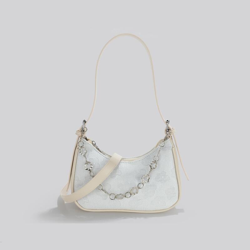 French Style High-quality Shoulder Bags Fashion Leather Women's Chain Underarm Bags Casual Ladies Flower Printing Small Handbags