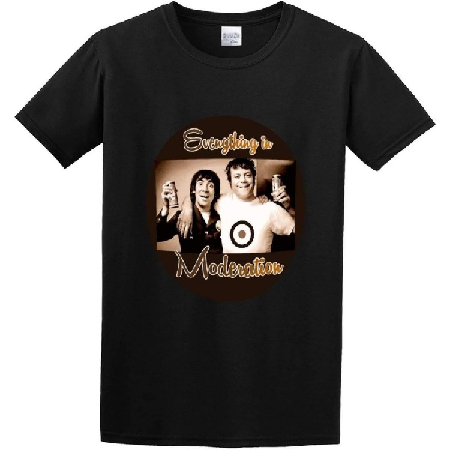 DOO MJUGG Men s Keith Moon and Oliver Reed Tribute Design Cotton T Shirt S разноцветный
