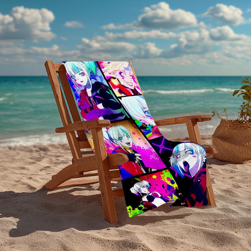 Ultra-Soft Beach Towel with Harley Quinn Theme,Ideal for Pool - Camping, Diving - Perfect Travel Essential, Vibrant Beach Towel.