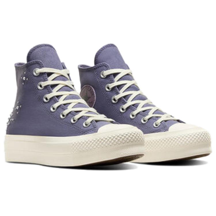Converse  Chuck Taylor All Star Lift Platform High Pearls & Studs - Lavender Ash Women Sneakers Purple Egret Black A12513C