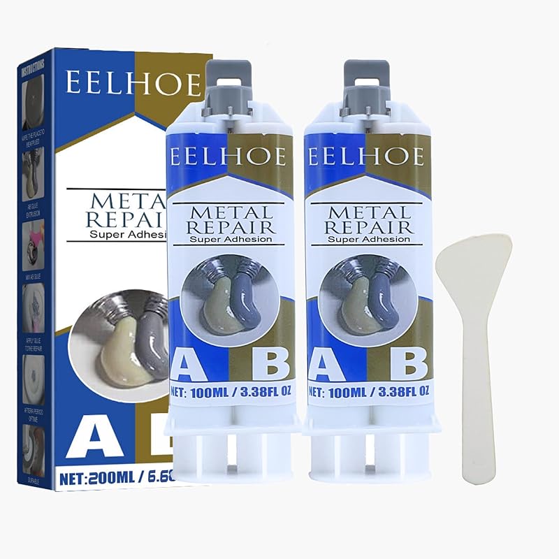 

Клей для ремонта металла, Клей для металла к металлу, Жидкий металл, Термостойкий клей, Эпоксидный клей для ремонта радиаторных трубок и бачков, Металлический наполнитель - 2 упаковки 2 pack 200gm