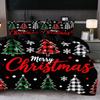 Comforter Christmas Prints S Set Santa Claus Reindeer Sleigh Christmas Tree Santa Hat Snowflake Pattern