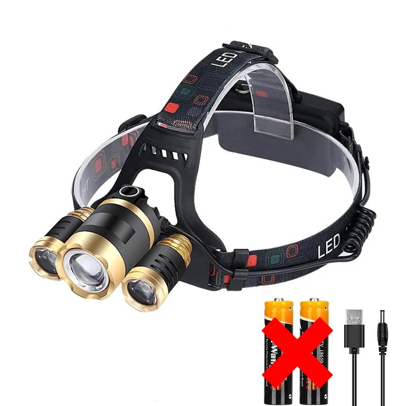 Multifunctional Outdoor Emergency Head Mounted Charging Strong Bald Light Waterproof Convenient Camping Fishing Flashlight