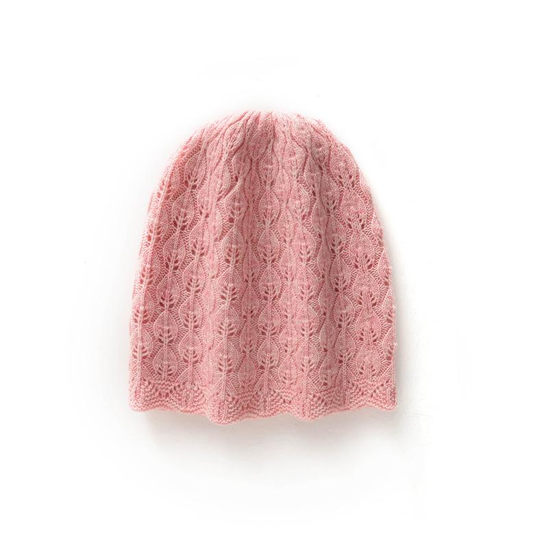 Autumn and winter new% cashmere double-layer hat pattern hollow men's and women's pullover knitted headhat