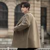 Men's Mid-Length Cashmere Wool Coat - Autumn/Winter Casual Windbreaker