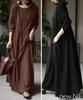 Newne Maxi Long Loose Plus Relaxed Loose Crew Long and Fall Size Dress, Length, Figure-Flattering, Spring/Autumn, Fit, Sizes, Fit, Elegant, Trendy,