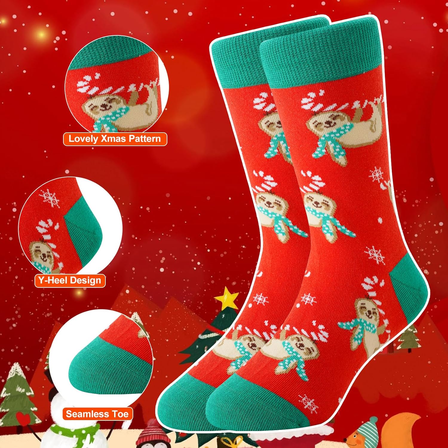 4 Pairs Christmas Socks for Kids, Christmas Gifts for Boys Girls, Fun Novelty Socks for Son Daughter 8-12 Years