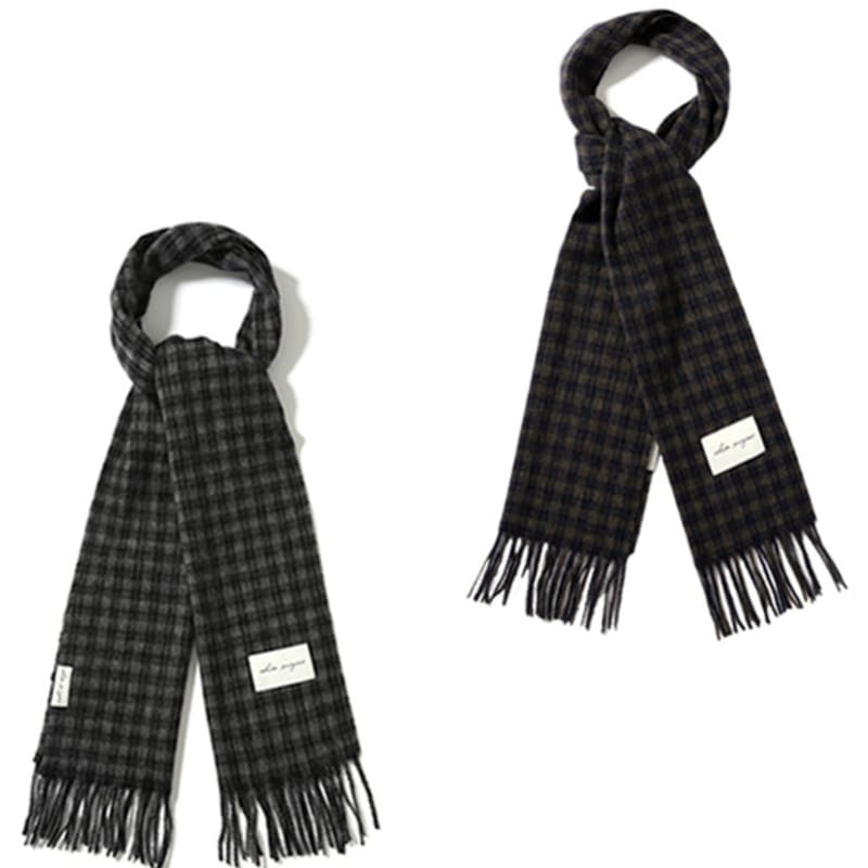 White Project MICRO PATTERN VIRGIN WOOL MUFFLER [2COLOR]