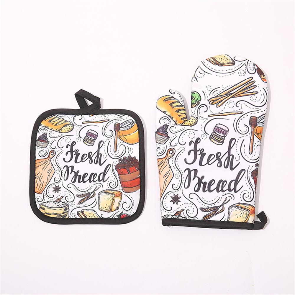 Piece Cute Non-slip Black Gray Cotton Fashion Nordic Kitchen Cooking Microwave Gloves Baking BBQ Potholders Oven Mitts