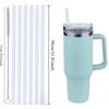 6pcs 30cm transparent food grade heat-resistant PE straws with cleaning brush, reusable straws suitable for 40 ounce cups