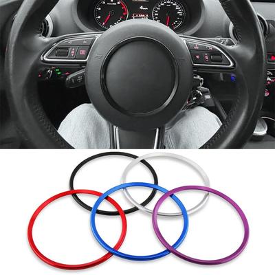 Für A3 A4 A5 Q5 2012-2015, A1 8X A6 C6 A7 Q3 2011-2018 Auto-Lenkrad-Logo, dekorativer Ring, Abzeichen, Zierkreis-Aufkleber