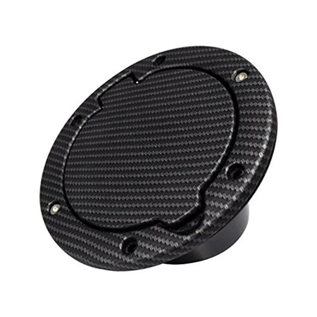 Kraftstofftankdeckel, Auto Kraftstofftank Tankdeckel Abdeckung Schwarz Kohlefaser Stahl