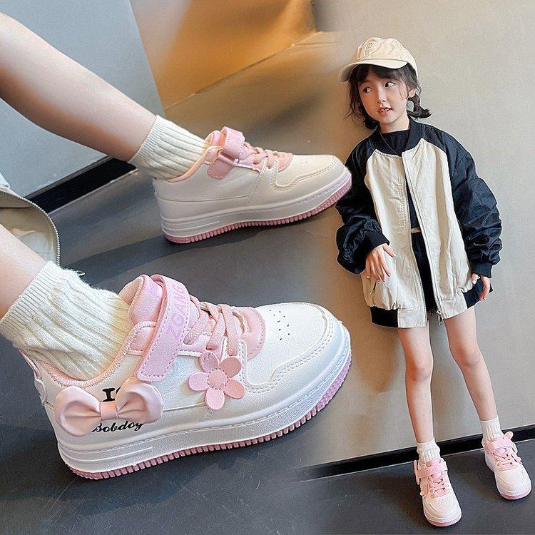 Girls' Shoes New Children's Comfortable Breathable Board Shoes Casual Shoes Spring, Autumn and Autumn Middle-aged Children's Little Girl Shoes Kor