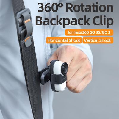 Pince de fixation fixe à 360 degrés pour clip d'appareil photo, support de capuchon d'appareil photo pour caméras sportives Insta360 GO 3S/GO 3