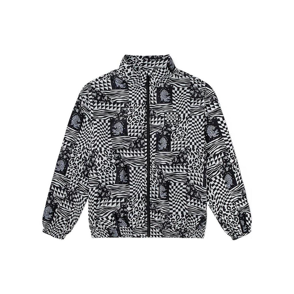 Vans Psychedelic Print Stand Collar Fleece Jacket Black White VN0A5H9T7TO