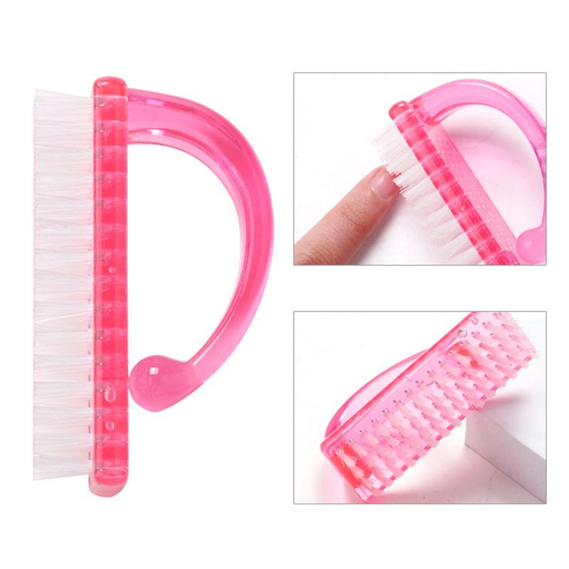 Nagelborstel voor nagelkunst en pedicure, zacht, stofverwijderend, rond, plastic, reinigings- en scrubvijl, manicure, vingerverzorging, hulpje voor de salon