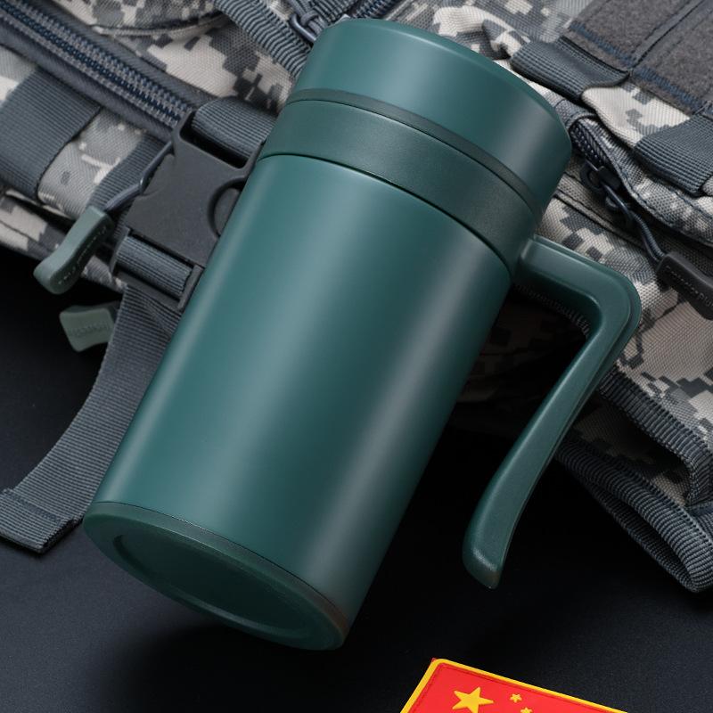 New 101 stainless steel office thermos cup with handle filter tea cup corporate annual meeting gift lettering