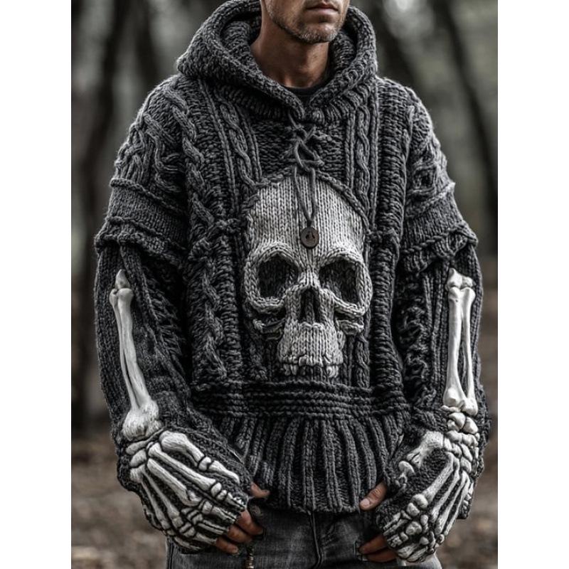 2025 Hooded 3D Print Halloween Sweatshirt - Women's European/American Autumn & Winter Edition