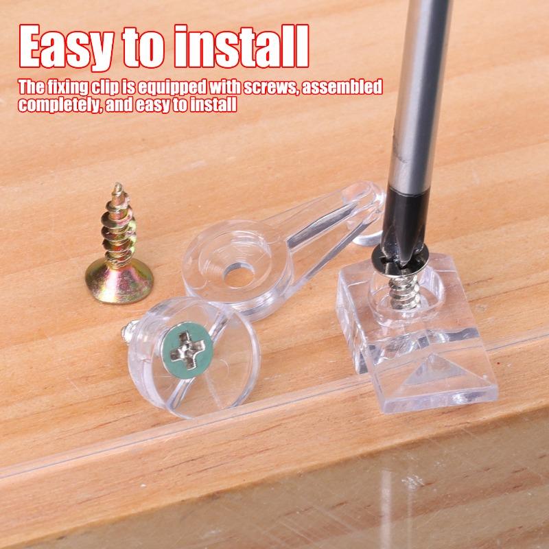 10-200Pcs Glass Retainer Clips Kit with Screws for Fixing Glass Cabinet Doors Windows Home Improvement Hanging Hardware Tools