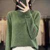 Women's Slimming Wool Sweater - Half High Neck, Long Sleeve, Loose Velvet Pullover, Versatile Knitwear for Autumn/Winter.