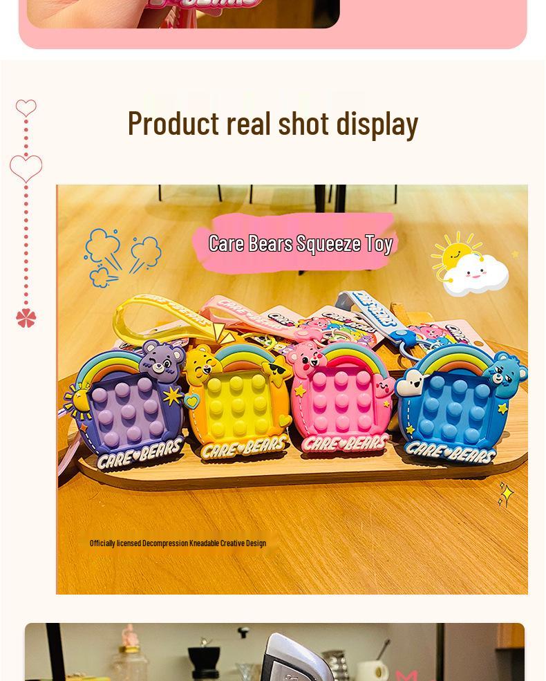Cartoon Heart Bear Squeeze Toy Keychain - Cute Stress Relief Gift for Couples