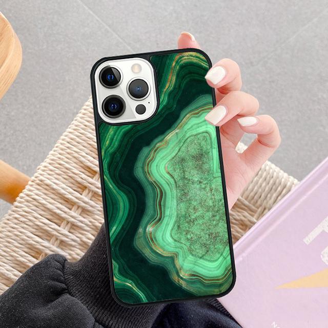 Teal Blue Gold Agate Marble Phone Case For iPhone 17 Air 13 12 14 15 16  Cover For Apple iPhone 17 Air Pro Max Plus Coque