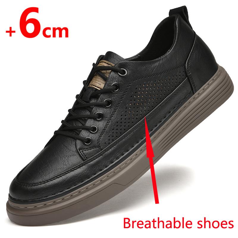 

Мужские кроссовки Обувь-бустер на платформе Кожа Стельки для увеличения роста 6 см Мужские повседневные лифты Мода 37